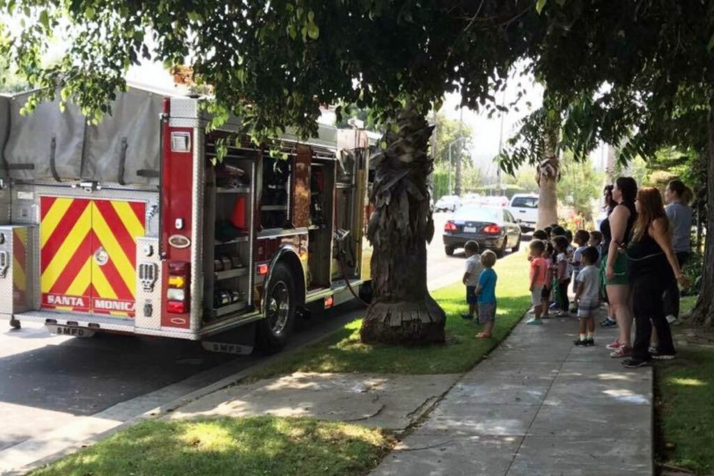 firetruck at a Preschool & Daycare Serving North Hollywood, Santa Monica & Van Nuys, CA