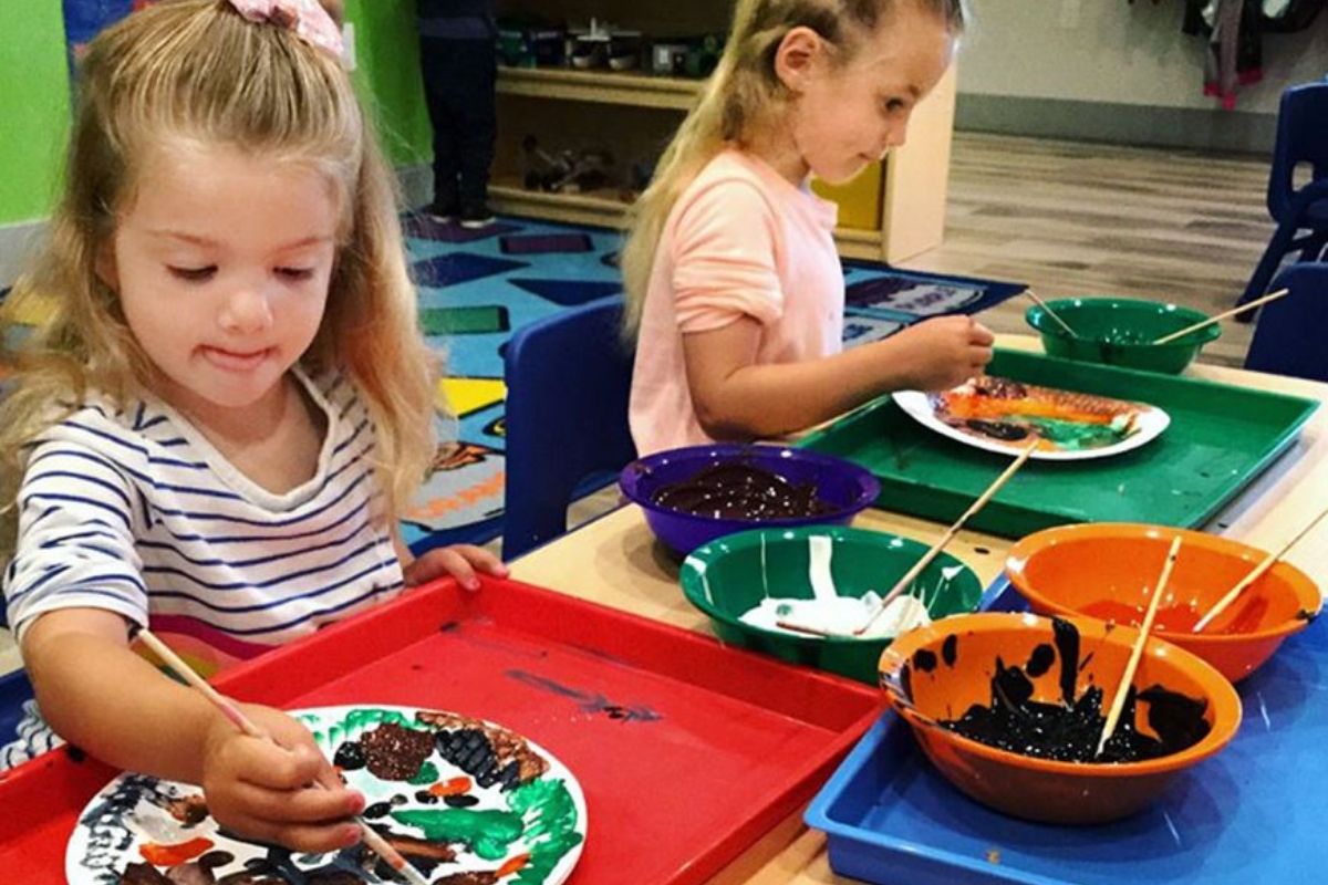 girls doing art at a Preschool & Daycare Serving North Hollywood, Santa Monica & Van Nuys, CA